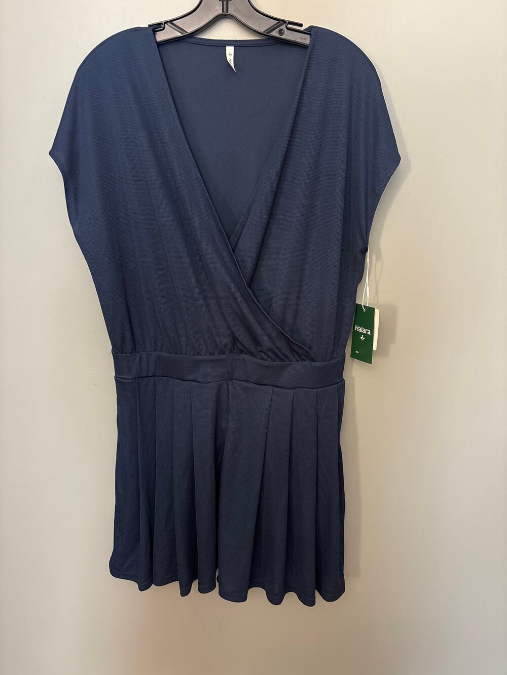 NWT Halara V Neck Short Sleeve Pocket Waffle Casual Romper Size L
